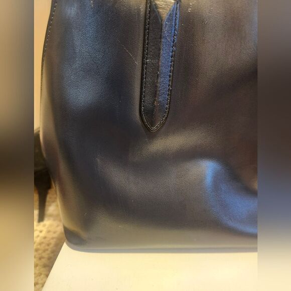 Radley London "Liverpool" Navy Blue  Leather Satchel/Crossbody Bag Ret.$348 - Picture 3 of 15